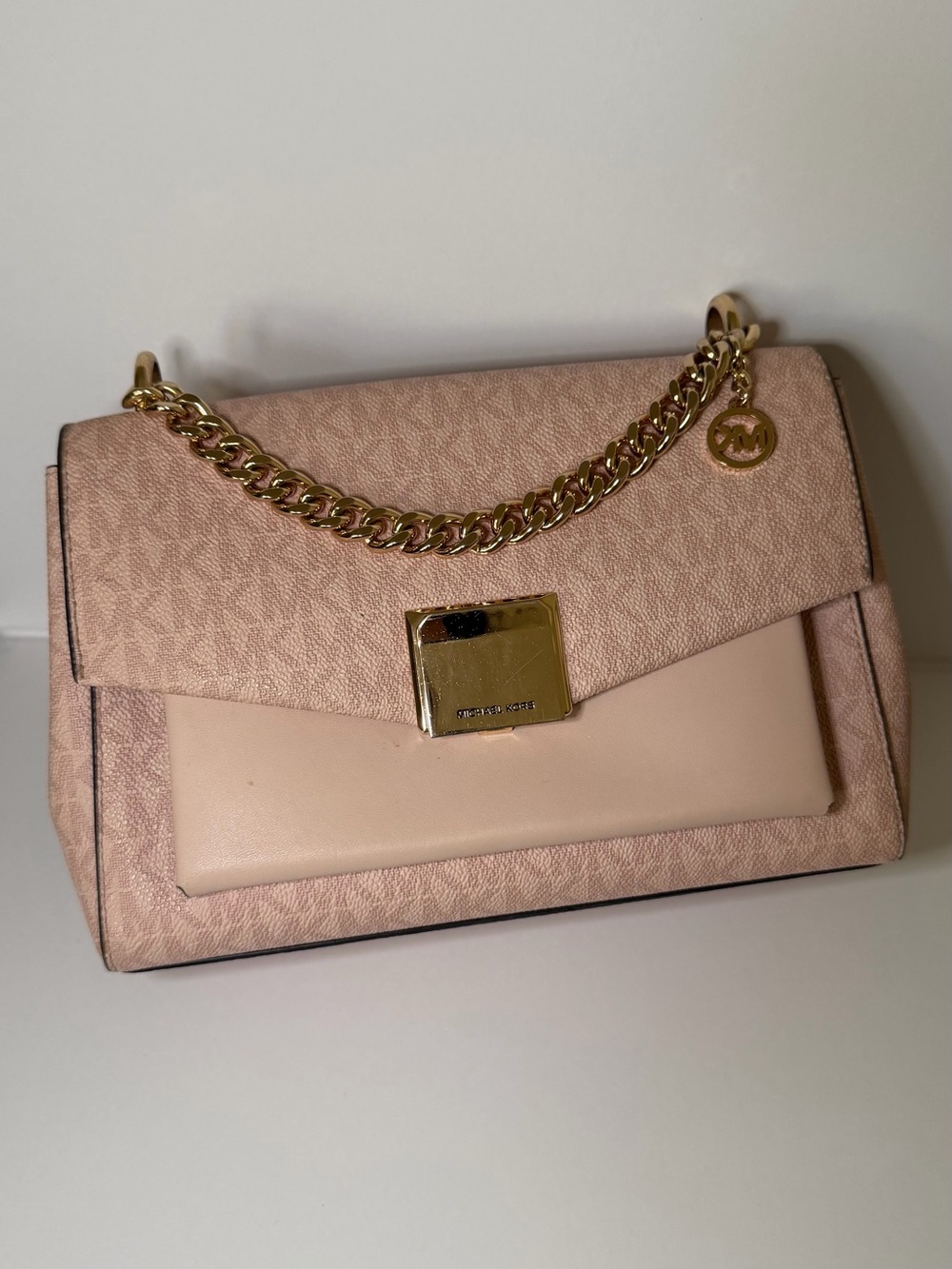 Michael Kors Pale Blush Shoulder Bag with Gold Chain